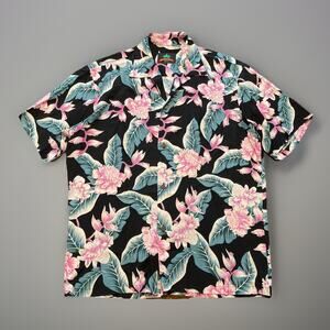 VTG Pineapple Juice Hawaiian Shirt Made In USA Mens Large Multicolored Floral